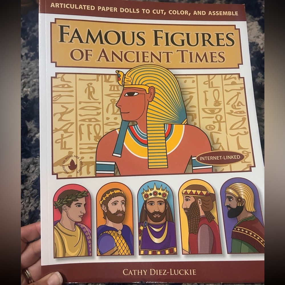 Famous figures of ancient times paper dolls Egypt Greek China Rome